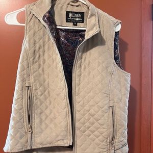 Outback Trading Grand Prix Quilted Vest with Soft Paisley Linning Women's Size S